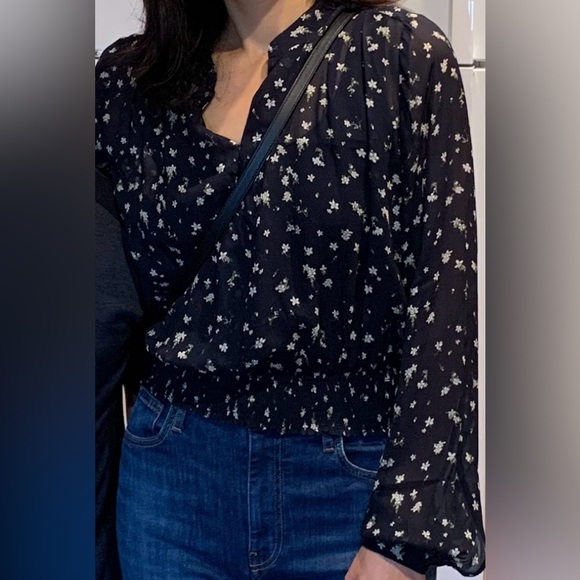 RAG & BONE Calista Floral Blouse in Navy Blue Size XS - Picture 1 of 13